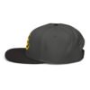 Keanu Gold Logo Two-Tone Snapback Hat in Black/Charcoal gray – left side