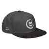 Keanu Logo Two-Tone Snapback Hat in Black/Charcoal gray – right front view