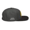 Keanu Gold Logo Two-Tone Snapback Hat in Black/Charcoal gray – right side