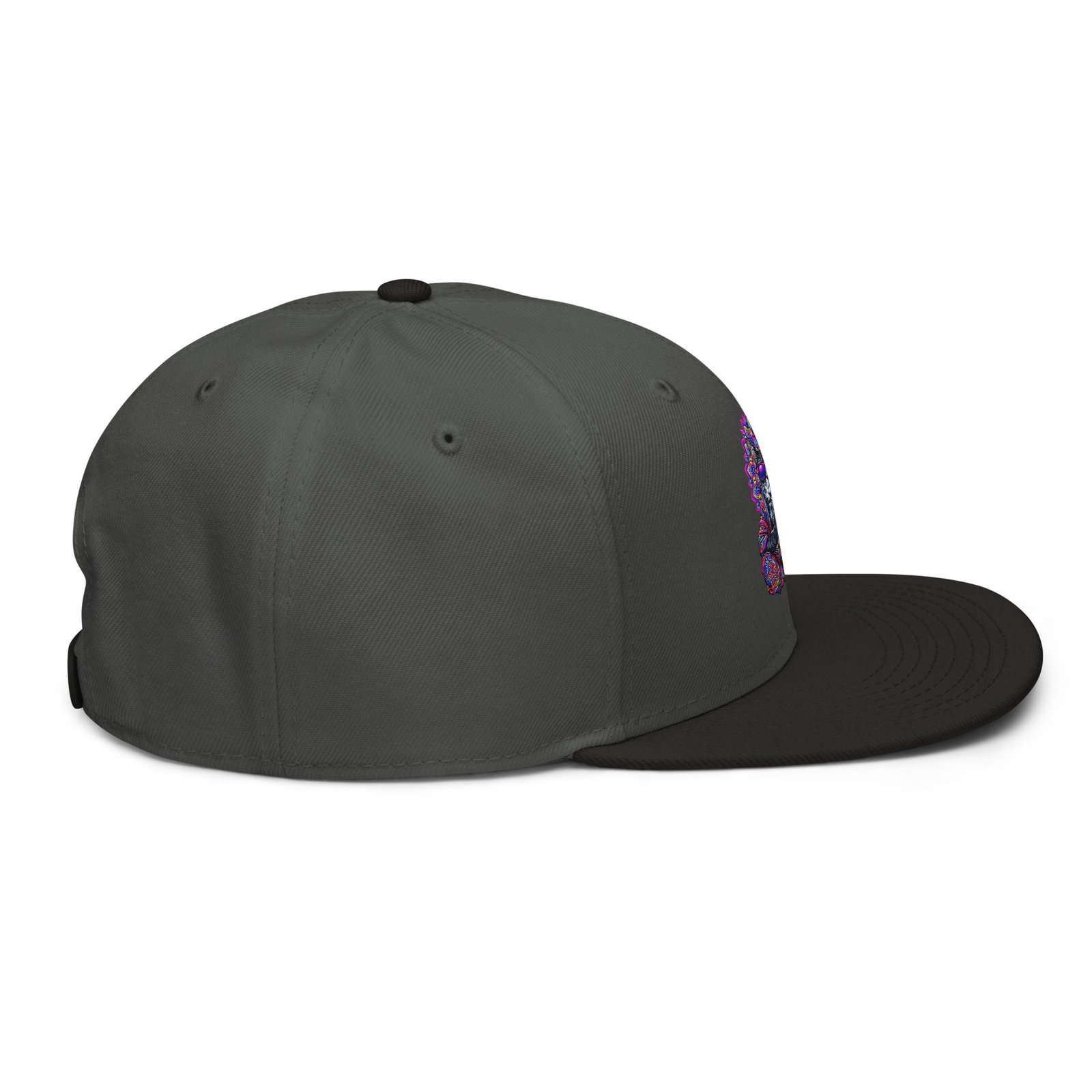 Mahavatar Keanu Ultra Snapback Hat in Black/Charcoal gray – right side