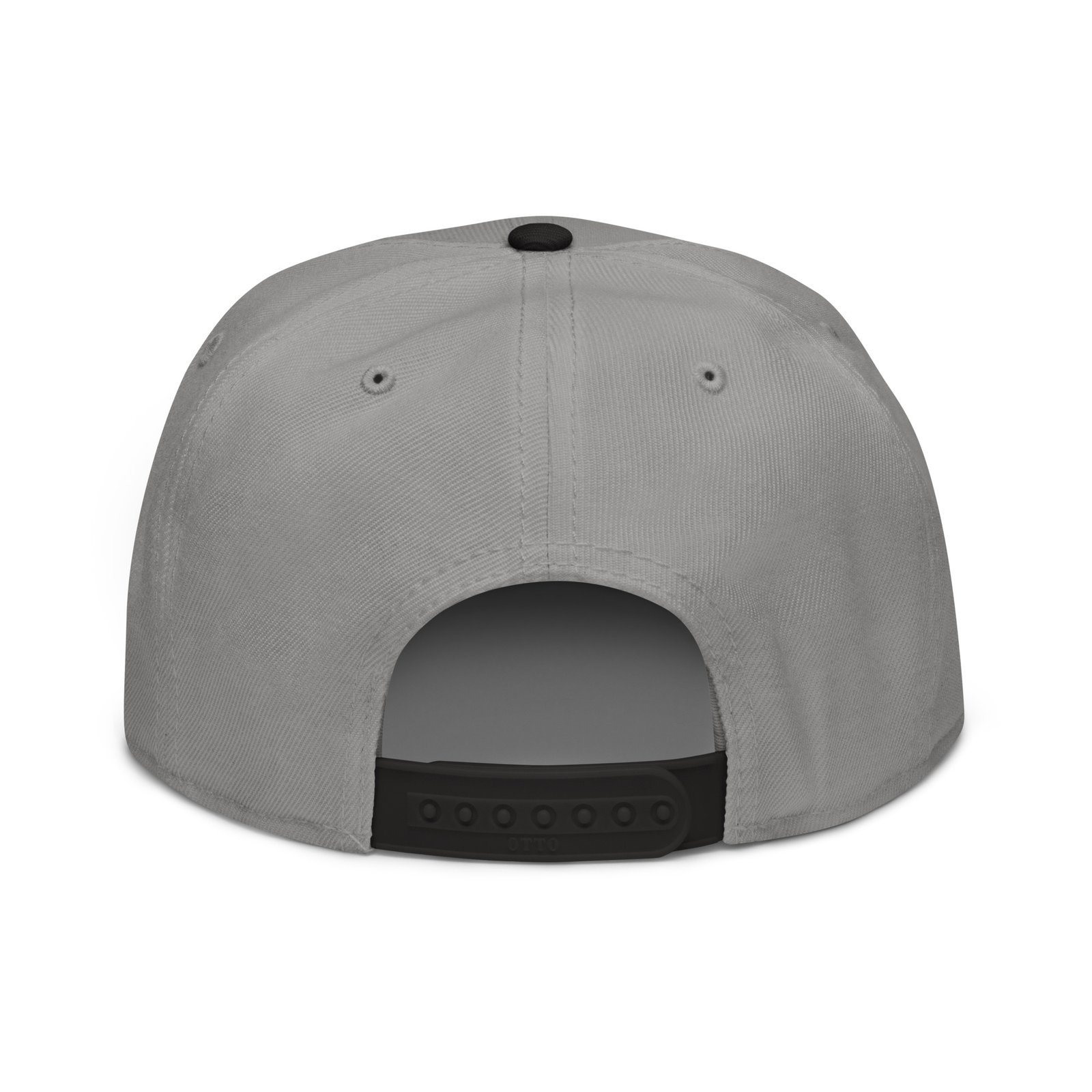Keanu Gold Logo Two-Tone Snapback Hat in Black/Gray – back view