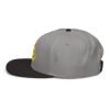 Keanu Gold Logo Two-Tone Snapback Hat in Black/Gray – left side