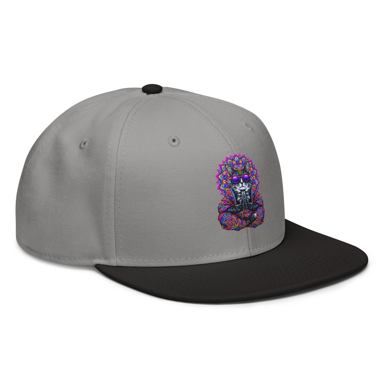 Mahavatar Keanu Ultra Snapback Hat in Black/Gray – right front view