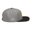 Keanu Gold Logo Two-Tone Snapback Hat in Black/Gray – right side