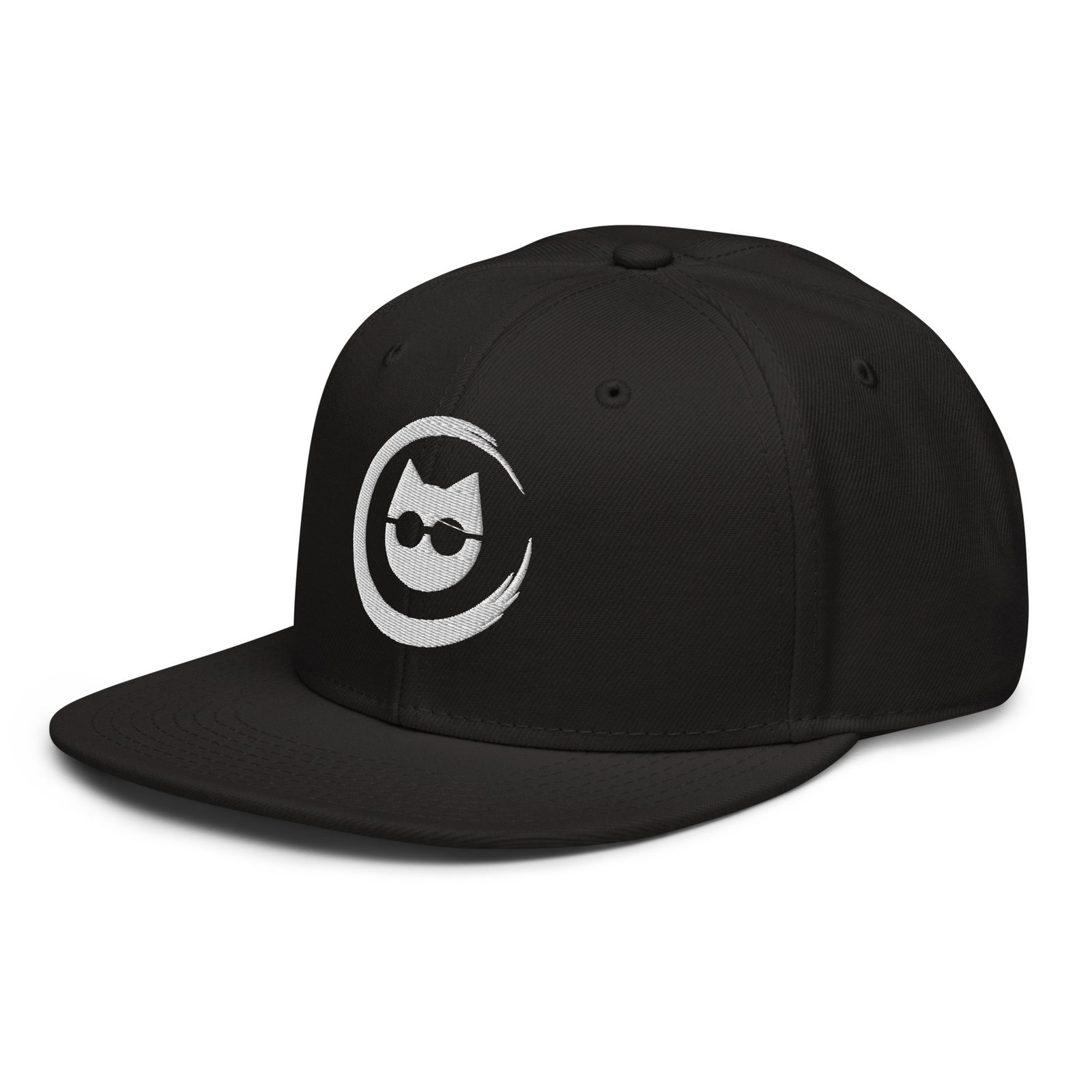 Keanu Logo Snapback Hat in Black – left front view