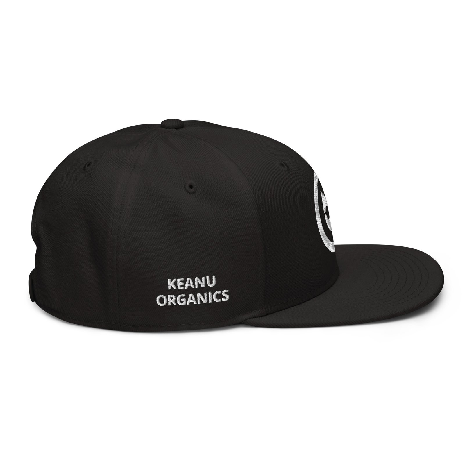Keanu Logo Snapback Hat in Black – right side