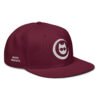 Keanu Logo Snapback Hat in Burgundy maroon – right front view