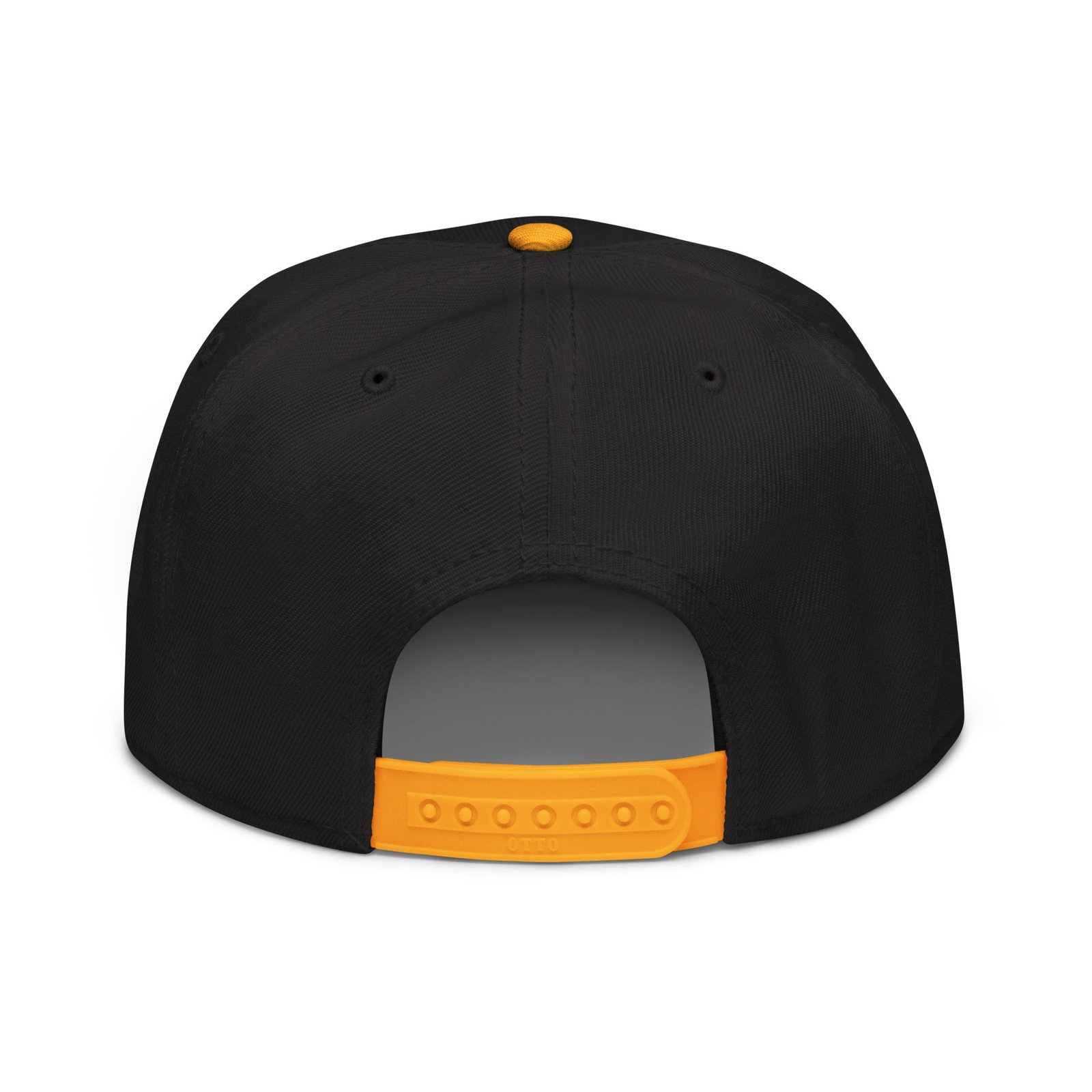Keanu Gold Logo Two-Tone Snapback Hat in Gold/Black – back view
