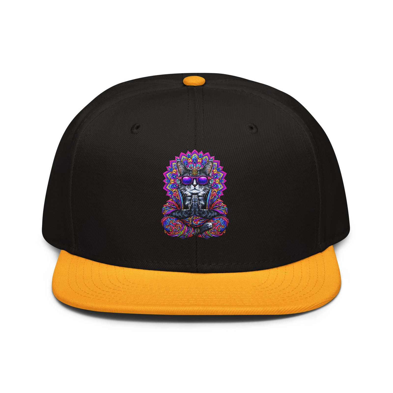 Mahavatar Keanu Ultra Snapback Hat in Gold/Black – front view