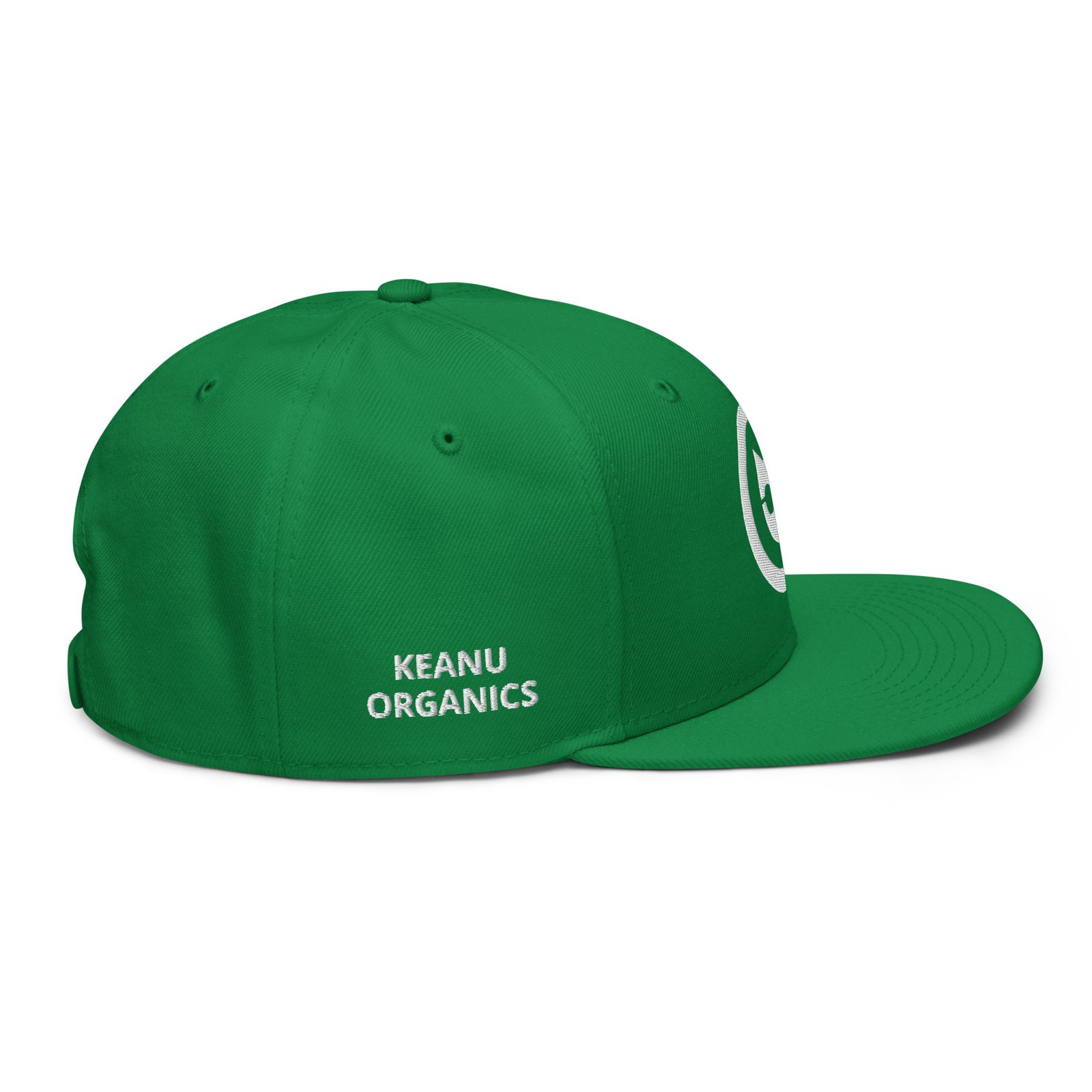 Keanu Logo Snapback Hat in Kelly Green – right side