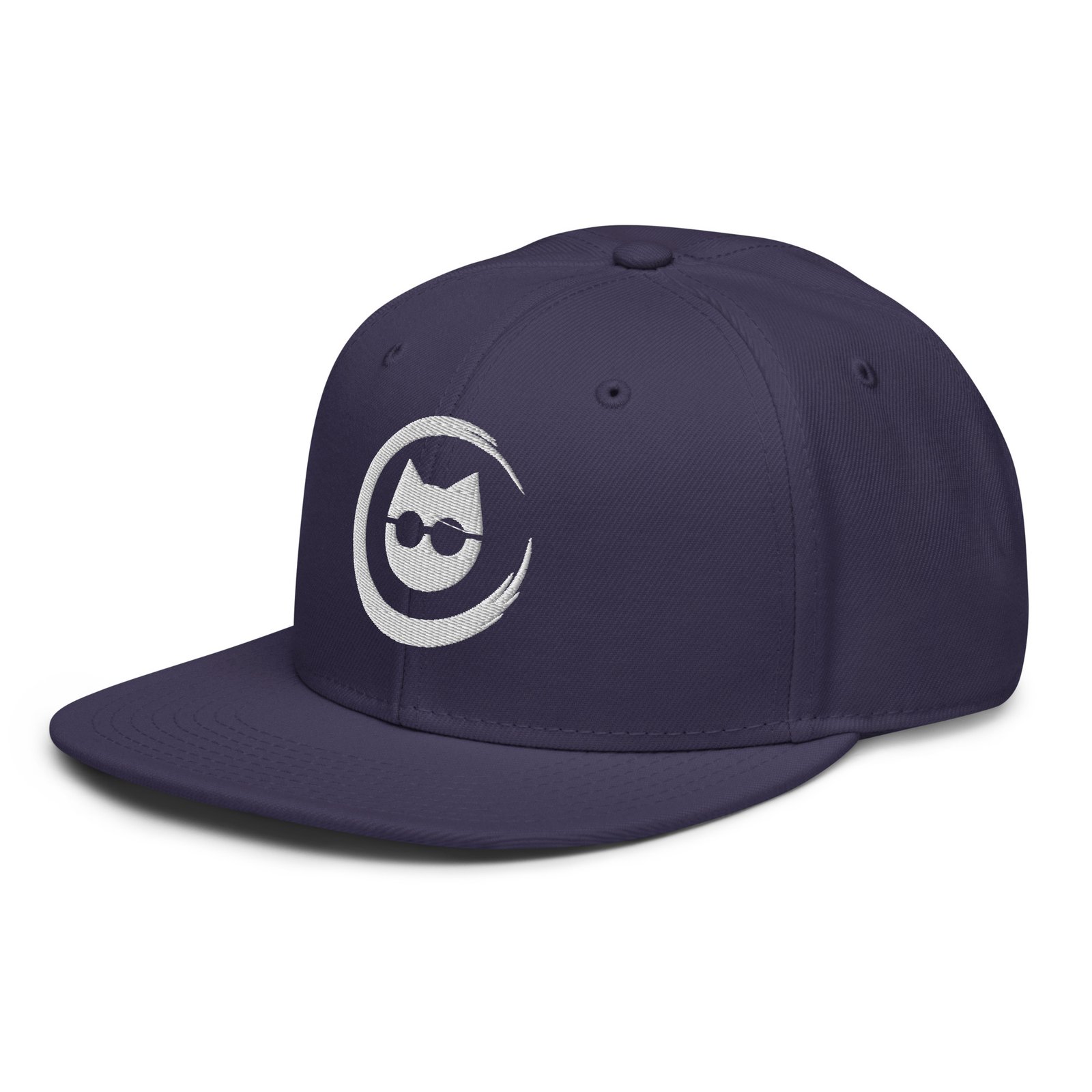 Keanu Logo Snapback Hat in Navy blue – left front view