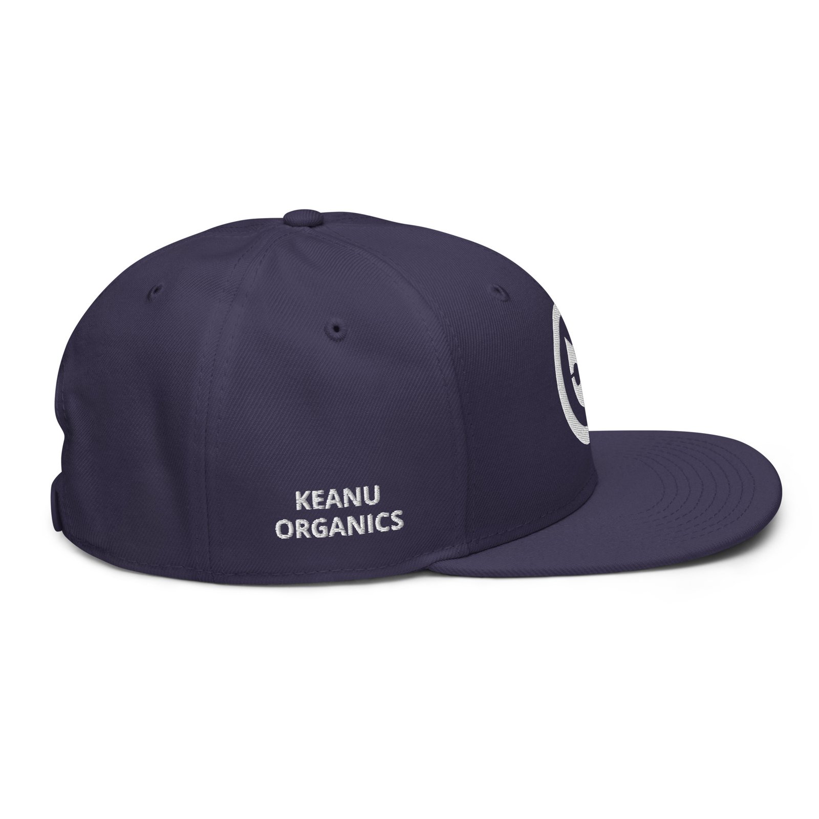 Keanu Logo Snapback Hat in Navy blue – right side