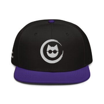 Keanu Logo Two-Tone Snapback Hat in Purple/Black – front view