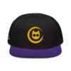 Keanu Gold Logo Two-Tone Snapback Hat in Purple/Black – front view