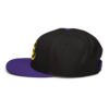 Keanu Gold Logo Two-Tone Snapback Hat in Purple/Black – left side