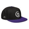 Keanu Logo Two-Tone Snapback Hat in Purple/Black – right front view
