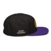 Keanu Gold Logo Two-Tone Snapback Hat in Purple/Black – right side