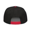 Keanu Gold Logo Two-Tone Snapback Hat in Red/Black – back view