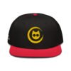 Keanu Gold Logo Two-Tone Snapback Hat in Red/Black – front view
