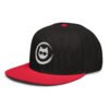 Keanu Logo Two-Tone Snapback Hat in Red/Black – left front view