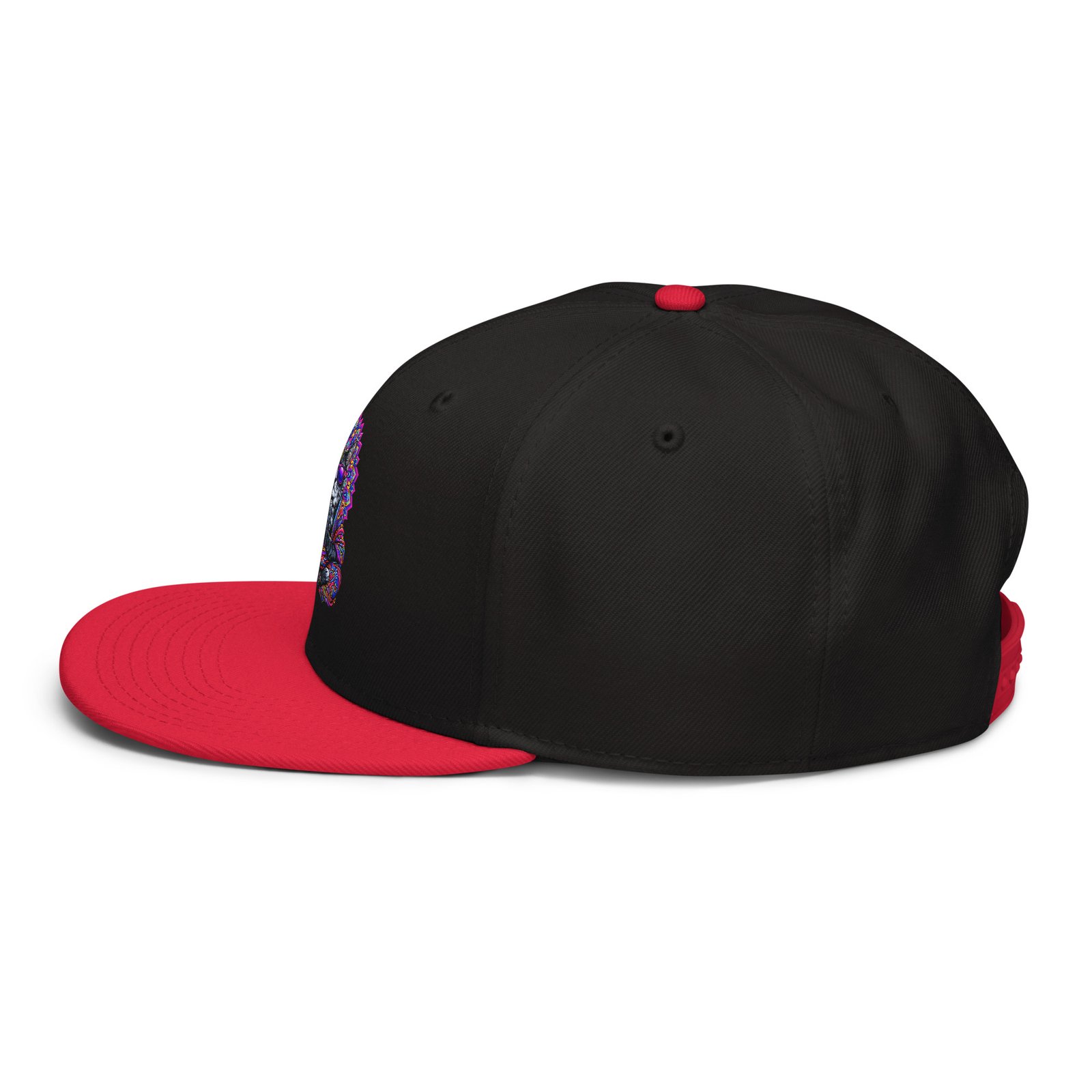Mahavatar Keanu Ultra Snapback Hat in Red/Black – left side
