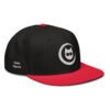 Keanu Logo Two-Tone Snapback Hat in Red/Black – right front view