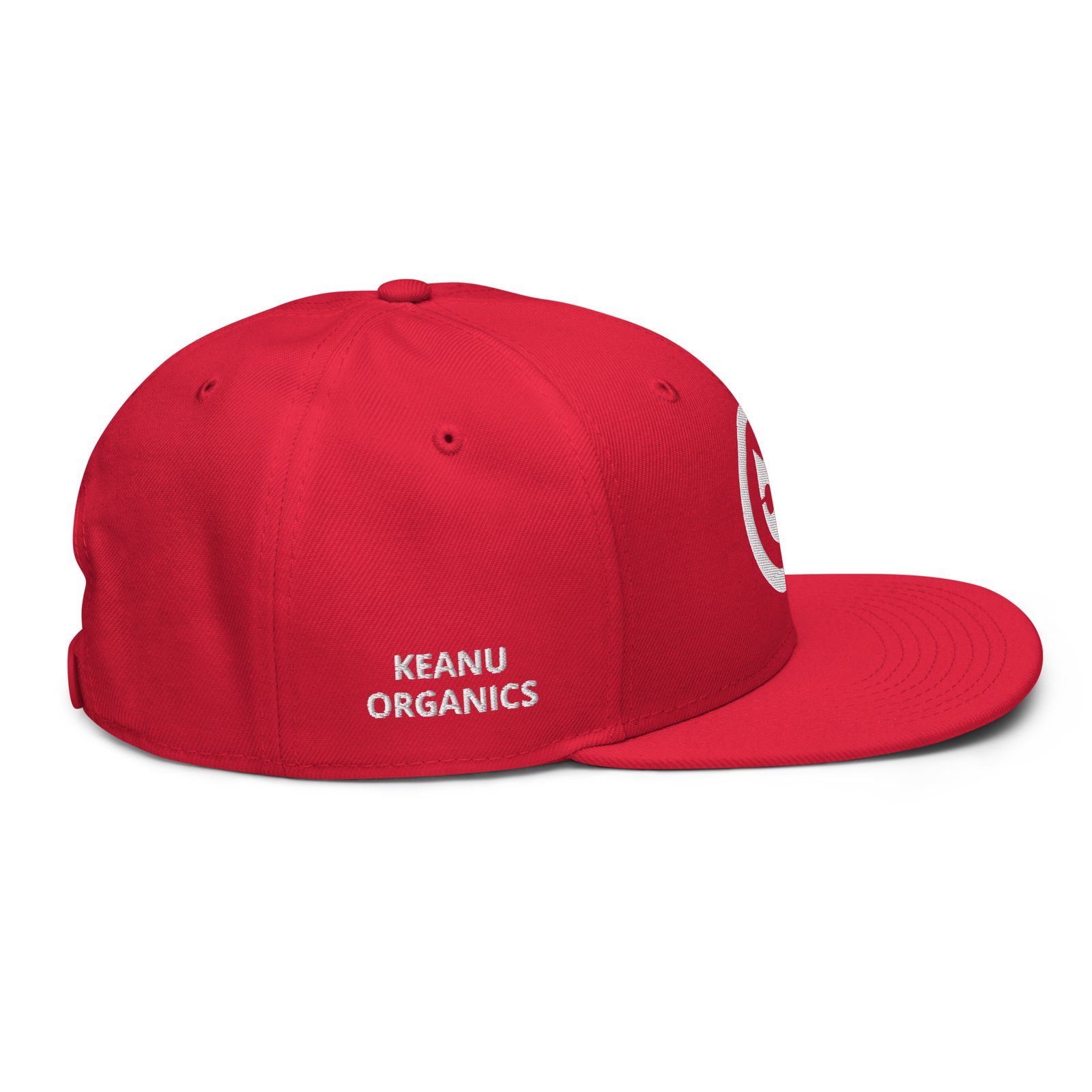 Keanu Logo Snapback Hat in Red – right side