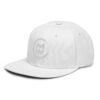 Keanu Logo Snapback Hat in White – left front view