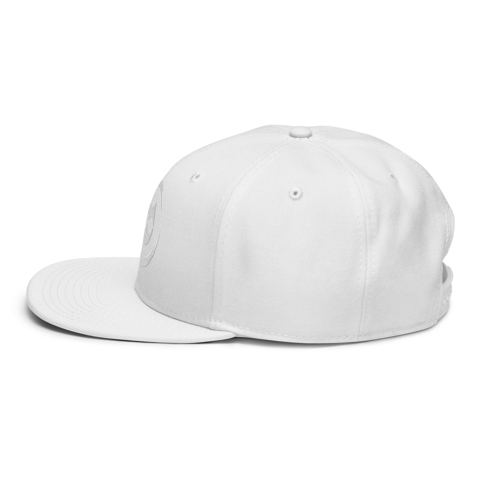 Keanu Logo Snapback Hat in White – left side