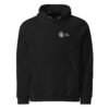 Distracted Puddy Tat Raglan Hoodie front black with Keanu Organics chest logo