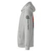Prism Heavyweight Hoodie in Heather Grey, left side: black Keanu Organics sleeve logo