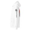 Prism Heavyweight Hoodie in White, left side: black Keanu Organics sleeve logo