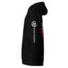 Neon Heartbreak Midweight Hoodie — Black — left sleeve, white Keanu Organics logo