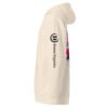 Neon Heartbreak Midweight Hoodie — Bone — left sleeve, black Keanu Organics logo
