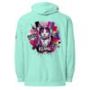 Neon Heartbreak Midweight Hoodie — Mint — back print, street-art Keanu cat collage