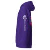 Neon Heartbreak Midweight Hoodie — Purple — left sleeve, white Keanu Organics logo