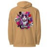 Neon Heartbreak Midweight Hoodie — Sandstone — back print, street-art Keanu cat collage