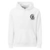 Nine Lives Puddy Tat Midweight Hoodie front white with black Keanu Organics chest logo